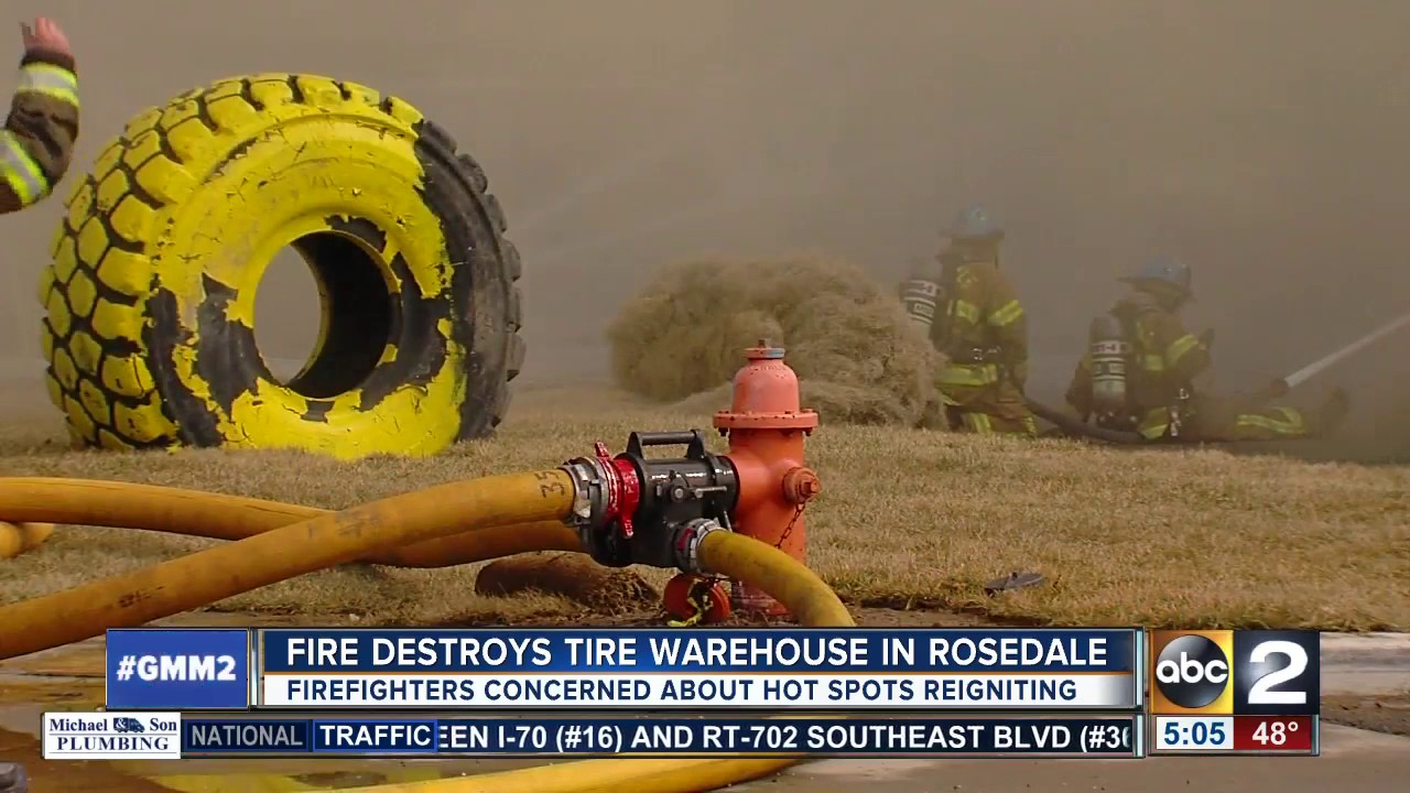 Fire destroys tire warehouse in Rosedale