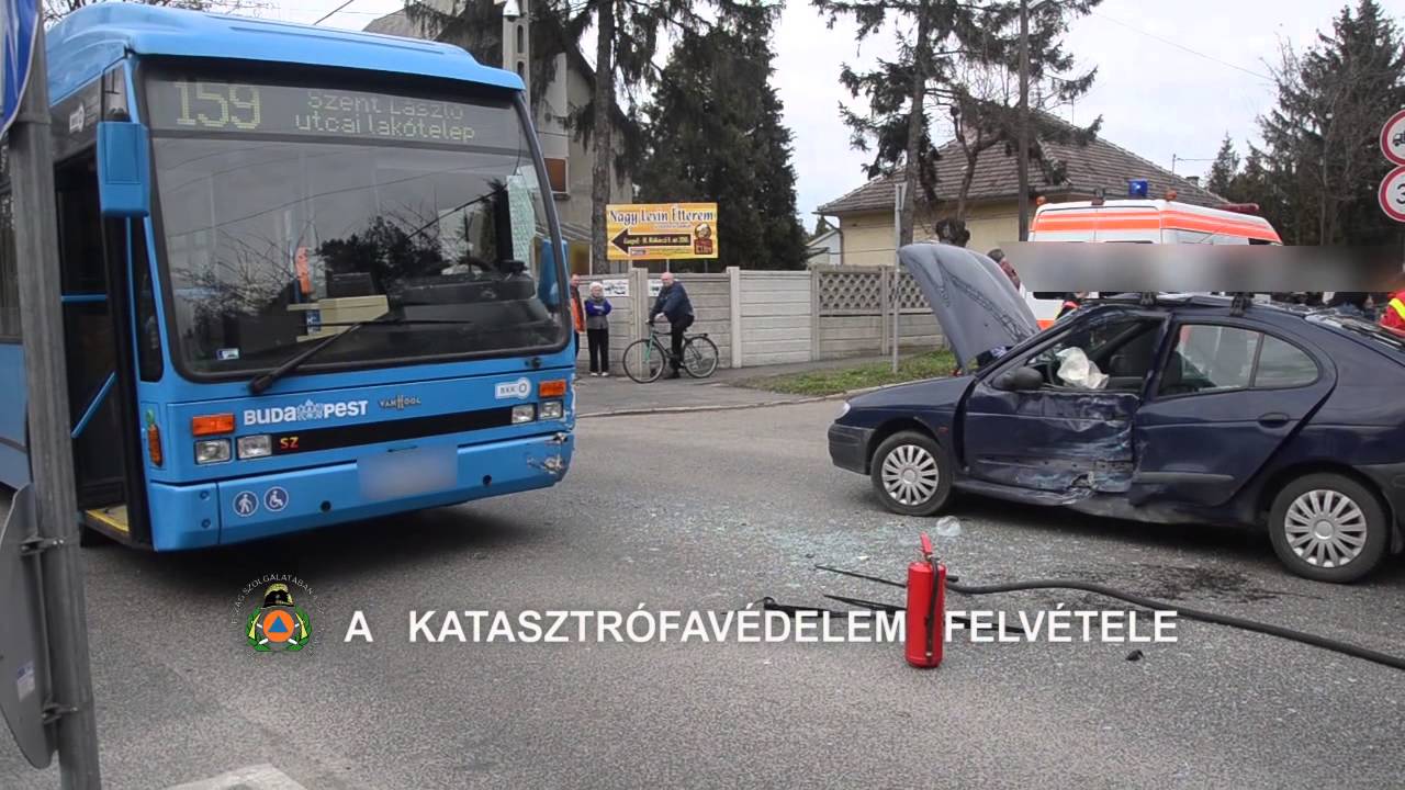 Három sérült a XXI. kerületi buszbalesetben