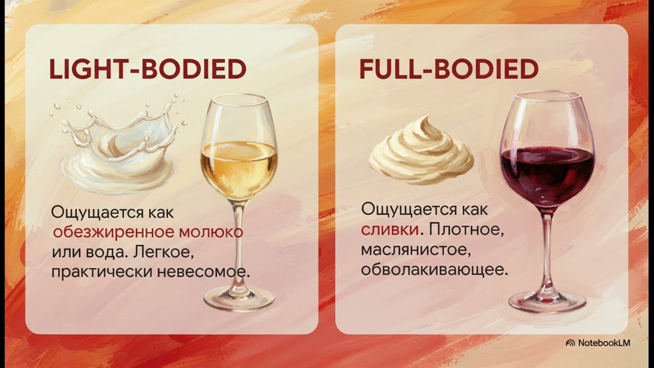 Из чего состоит вино? Танины, тело вина и плотность.