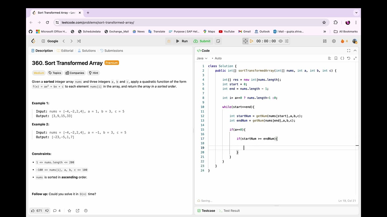 360. Sort Transformed Array | LeetCode Premium Google