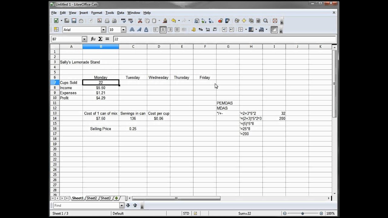 7 -  LibreOffice Calc, OpenOffice Calc, Excel Tutorial -- Fill Handle Anchoring