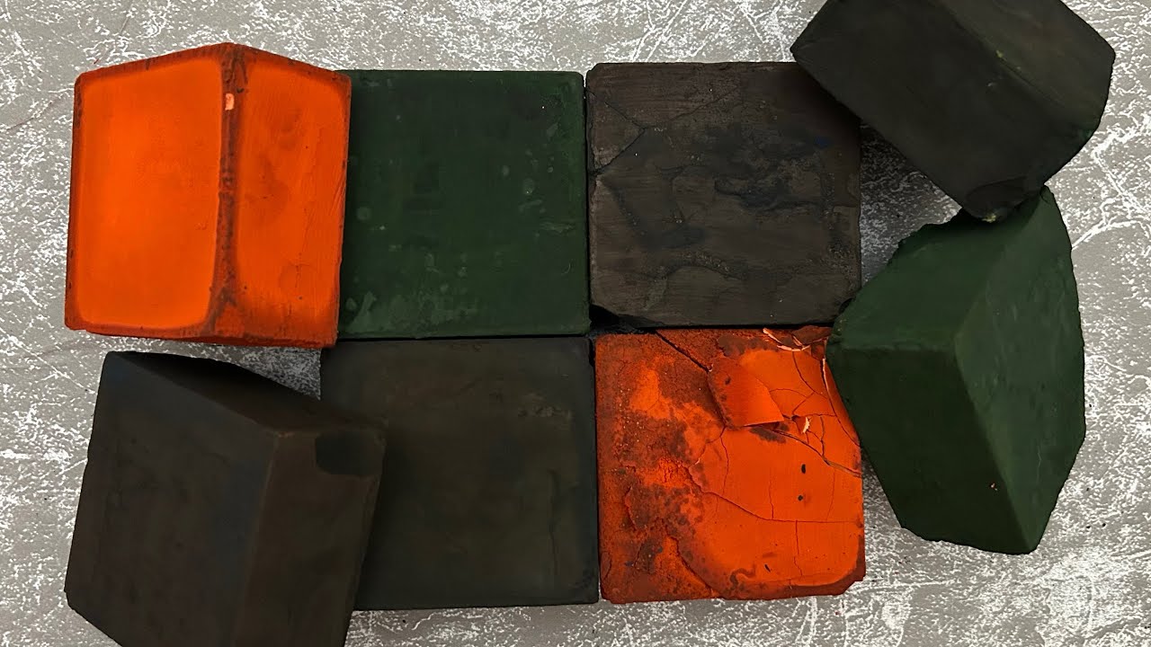 ASMR 🧡DUSTY DYED BLOCKS💚CRUNCHY🤎POWDERY🖤 RELAX🧡Oddly Satisfying
