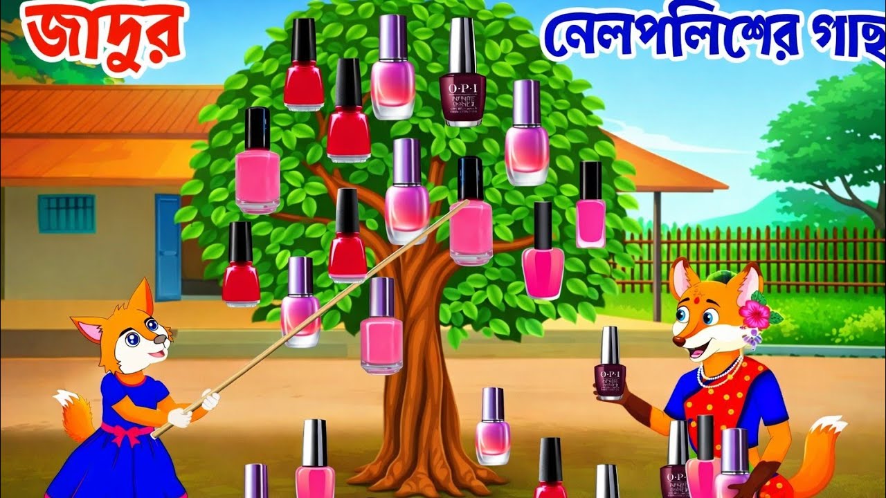 জাদুর নেলপলিশের গাছ | Jadur nailpolish | Fox cartoon | Rupkothar golpo | Bangla cartoon | cartoon