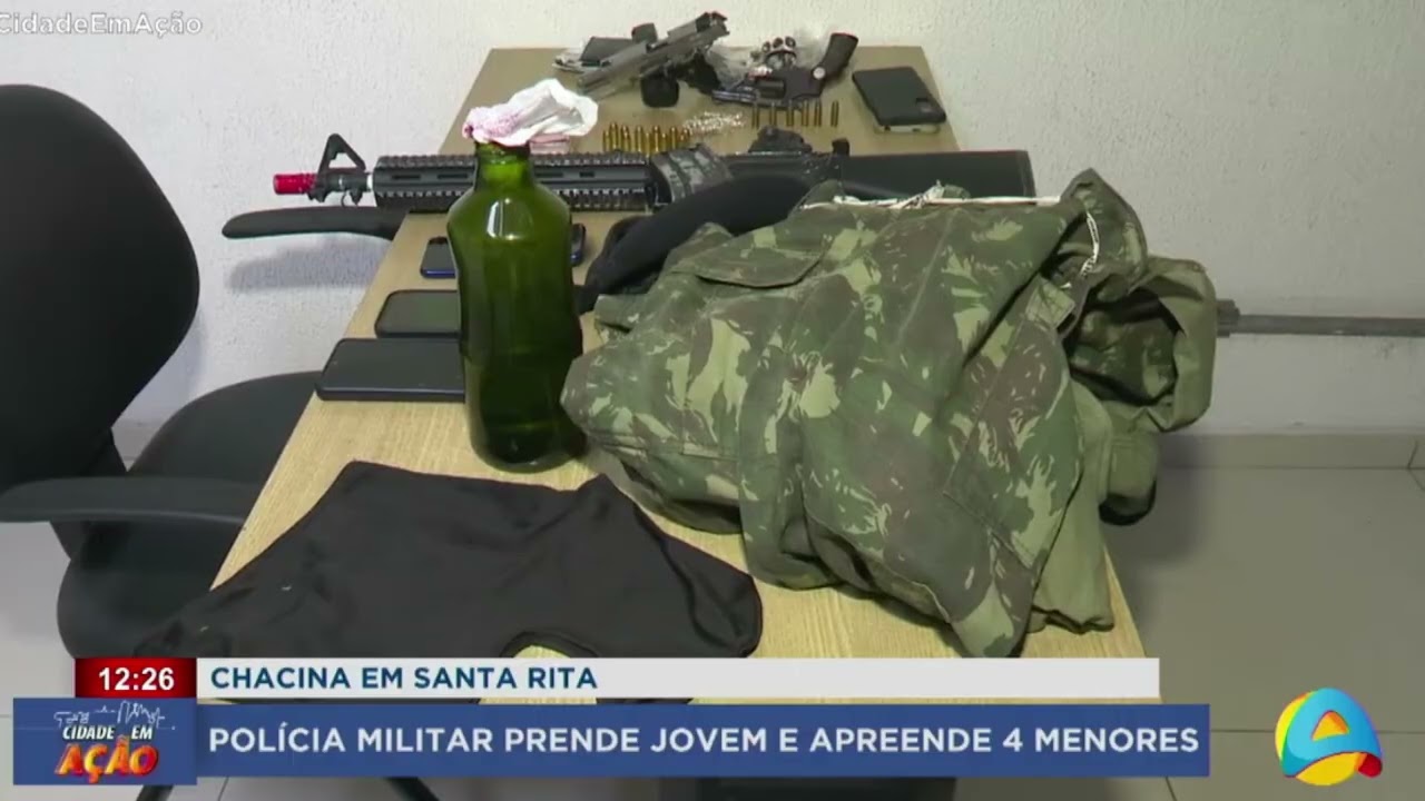 Cidade em Ação - Chacina em Santa Rita: policia militar prende jovem e apreende 4 menores