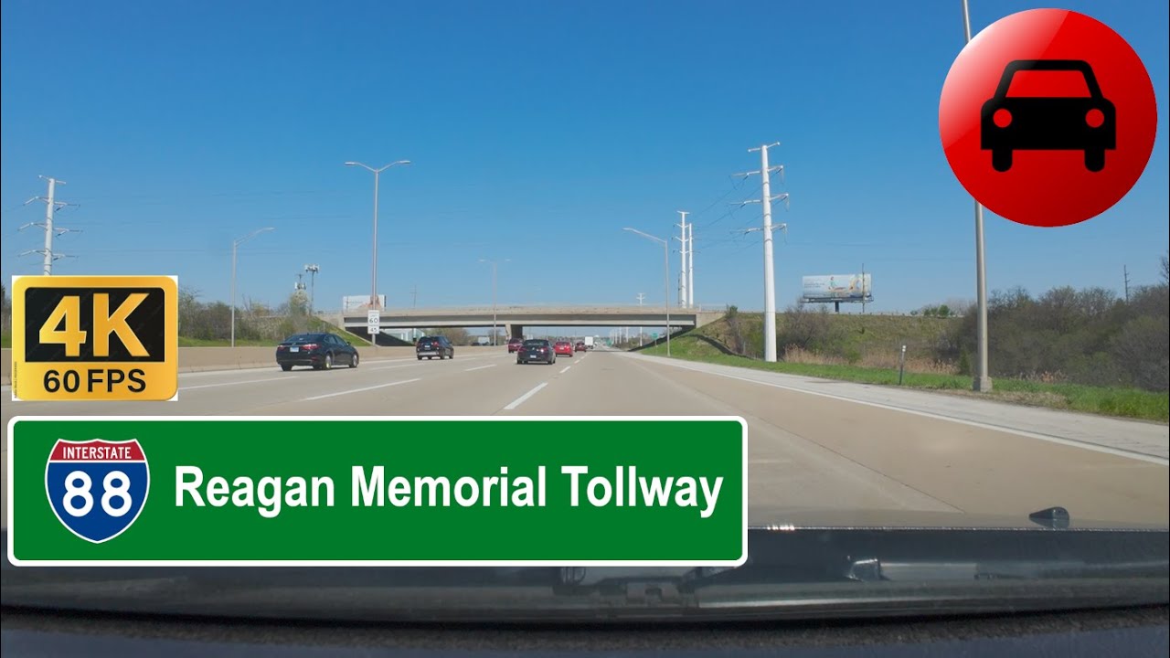 Reagan Memorial Tollway (I-88) EB, DeKalb, IL to I-290 (Hillside, IL) 4K | VirtualRoad