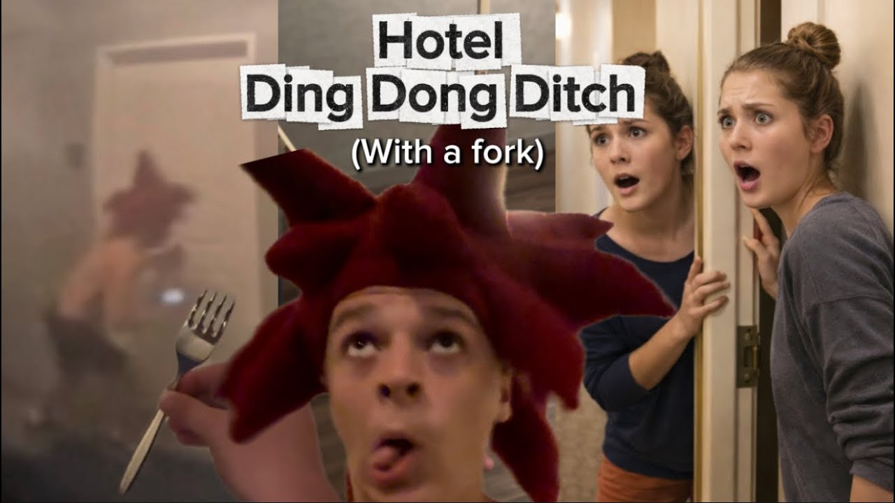 Hotel Ding Dong Ditch (with a fork) reactions on camera 