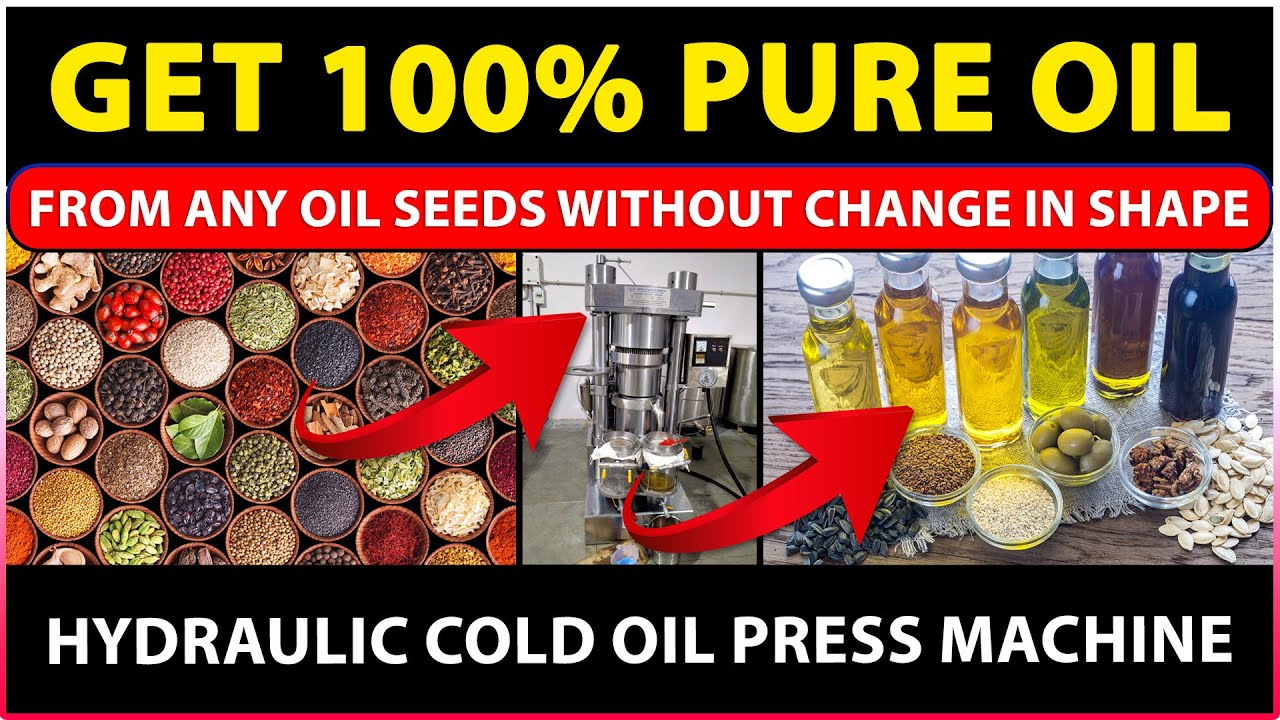 Make 100% PURE Virgin Oil from ANY OIL SEEDS..! Hydraulic Cold Oil Press Machine | Oil Mill / Maker