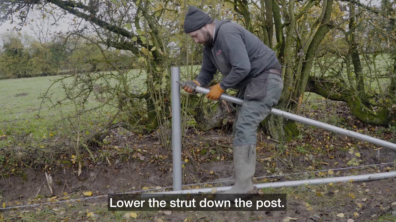 Metal Fence Posts Angled Strut Strainer Assemblies by Hampton Steel Ltd