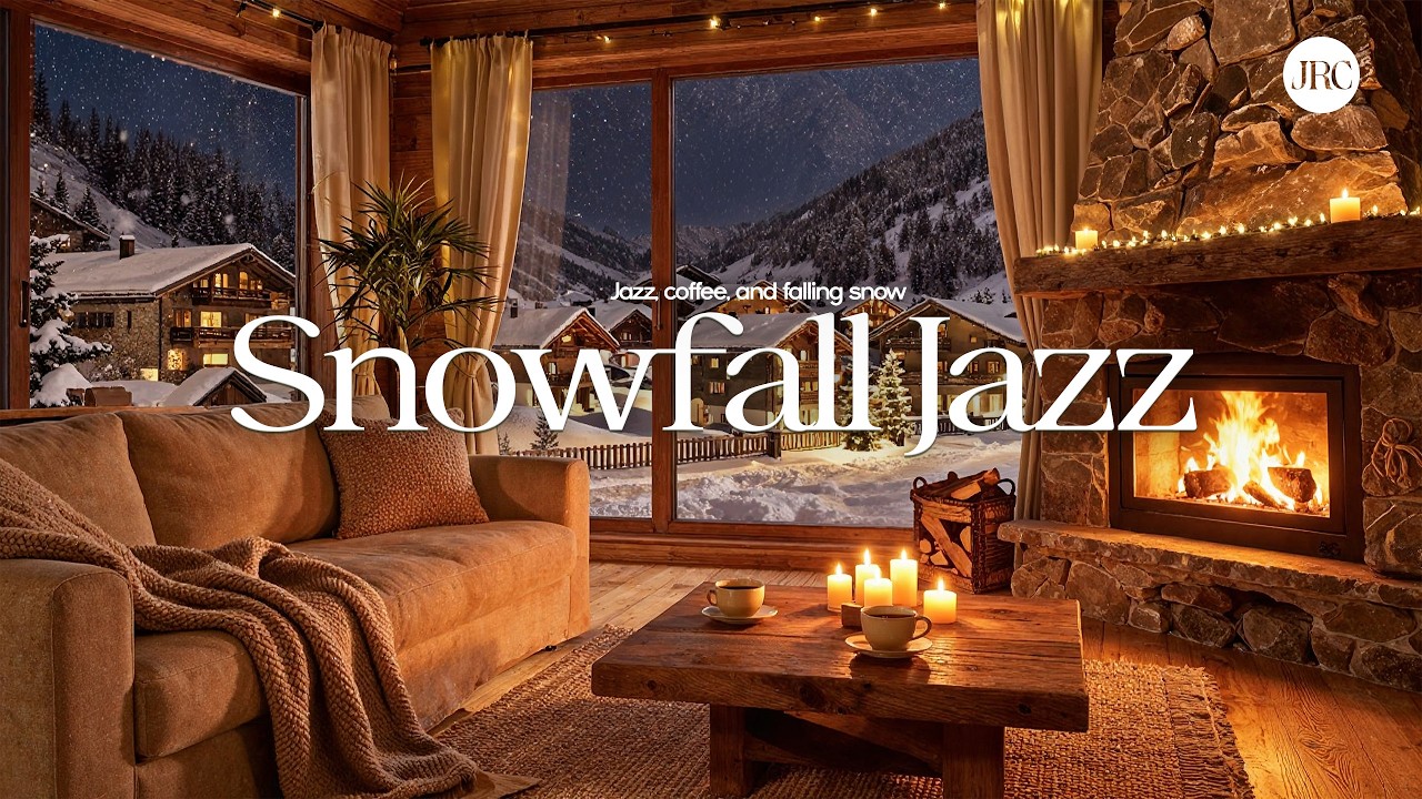 Winter Jazz Coffee Shop 🎶☕ Cozy Fireplace Sounds & Relaxing Holiday Jazz for Calm Focus and Rest