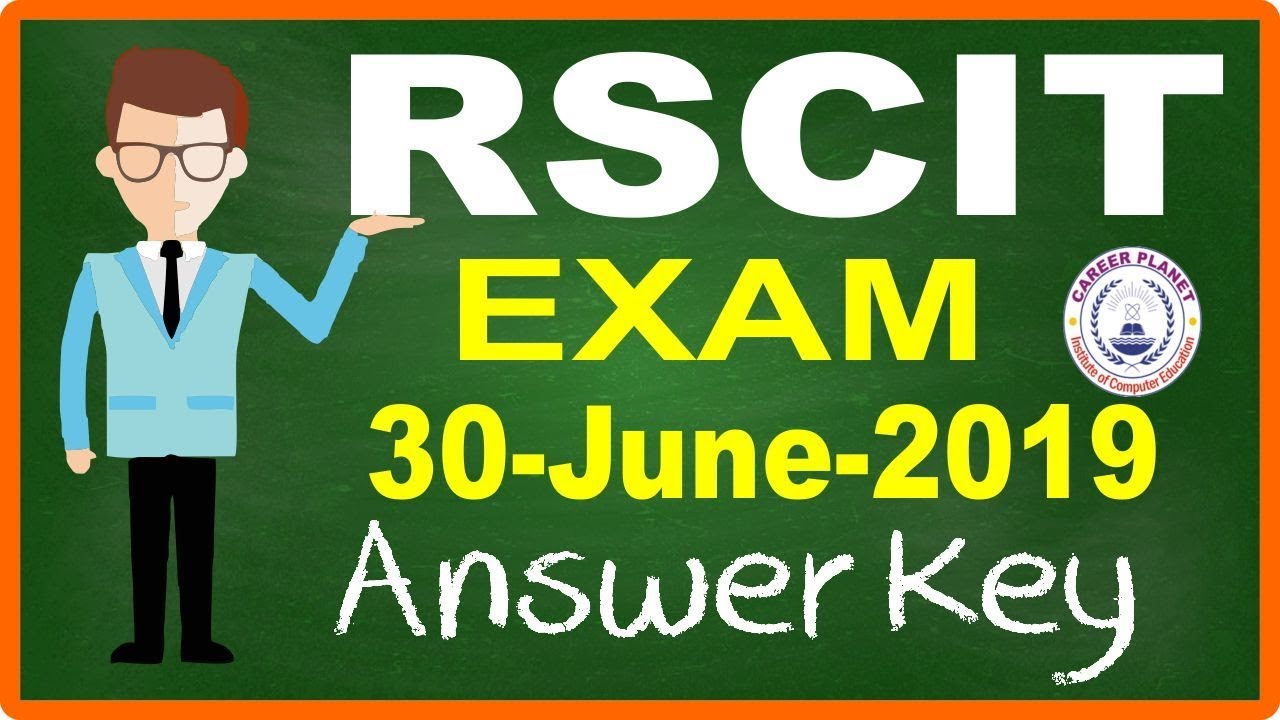 RSCIT Answer Key 30 June 2019 |RKCL RSCIT Paper with Solution