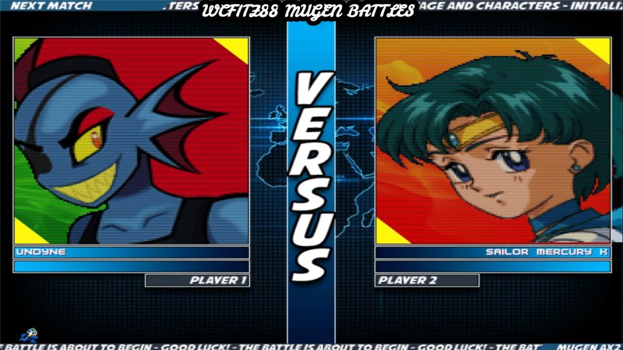 WCFITZ88 MUGEN BATTLES | Undyne vs Sailor Mercury K - Rematch