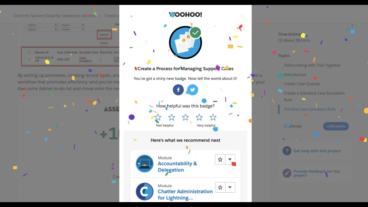 Create an Escalation Rule | Create a Process for Managing Support Cases | Salesforce | Project