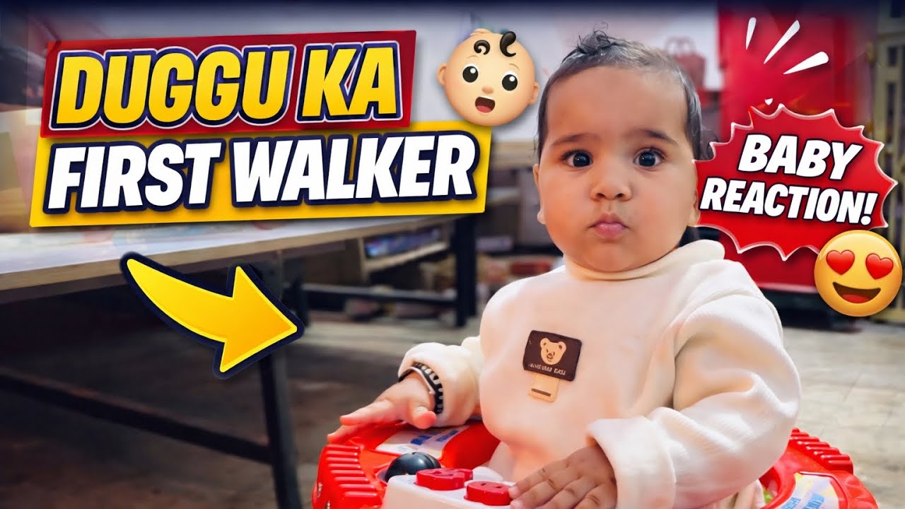 Day 68 - Duggu Ka First Walker 😍 | Baby Reaction Unexpected!