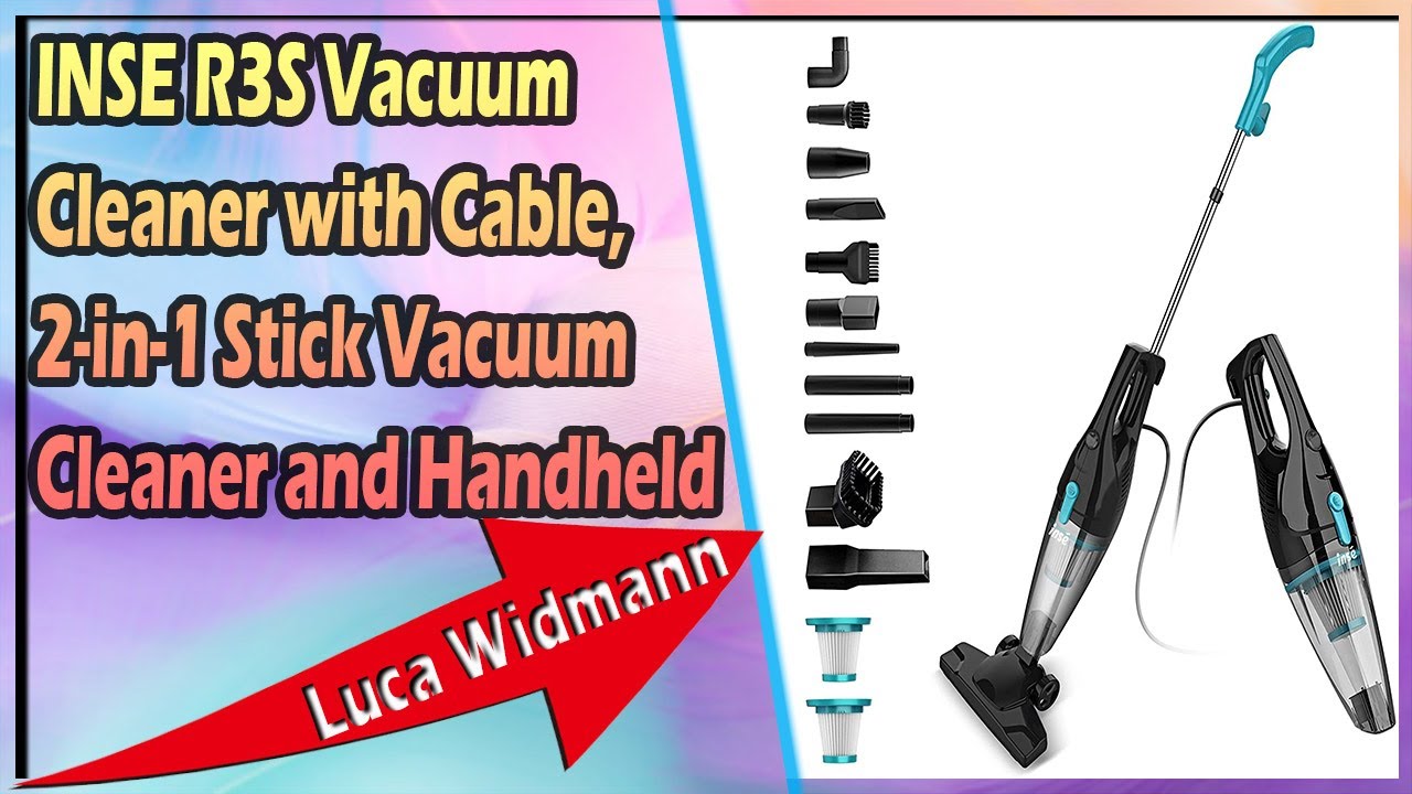INSE R3S Vacuum Cleaner with Cable, 2-in-1 Stick Vacuum Cleaner and Handheld