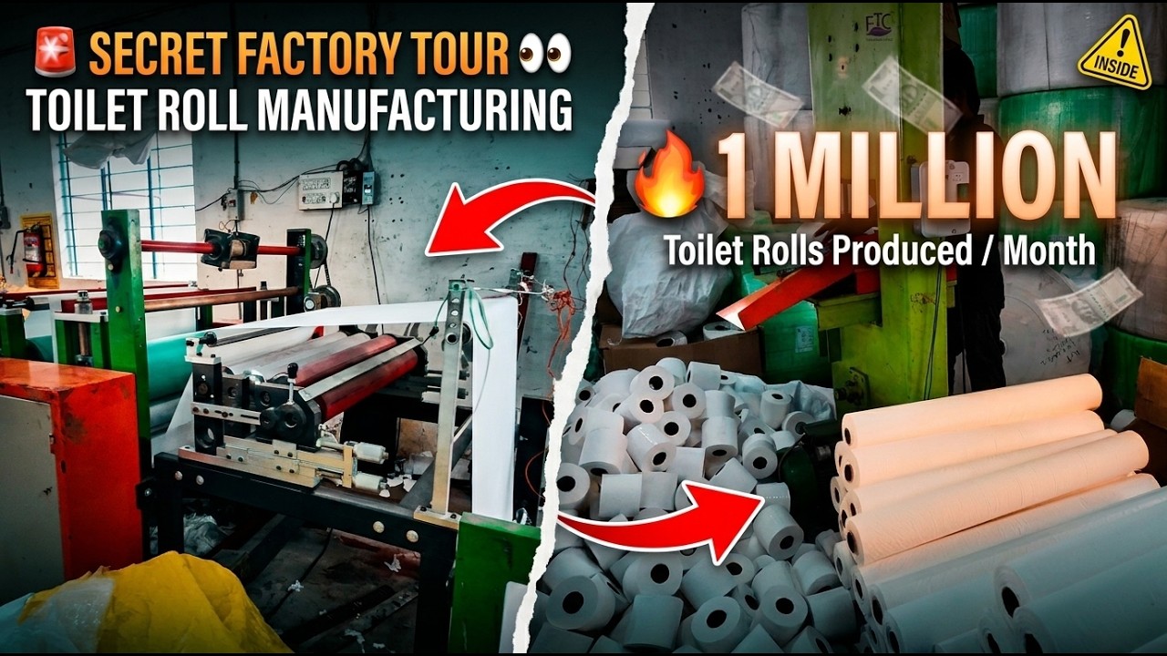 1 Million Toilet Rolls Every Month🤯 | High-Speed Toilet Roll Machine