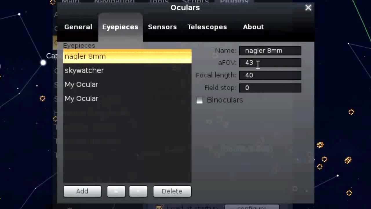 Stellarium Oculars Plugin