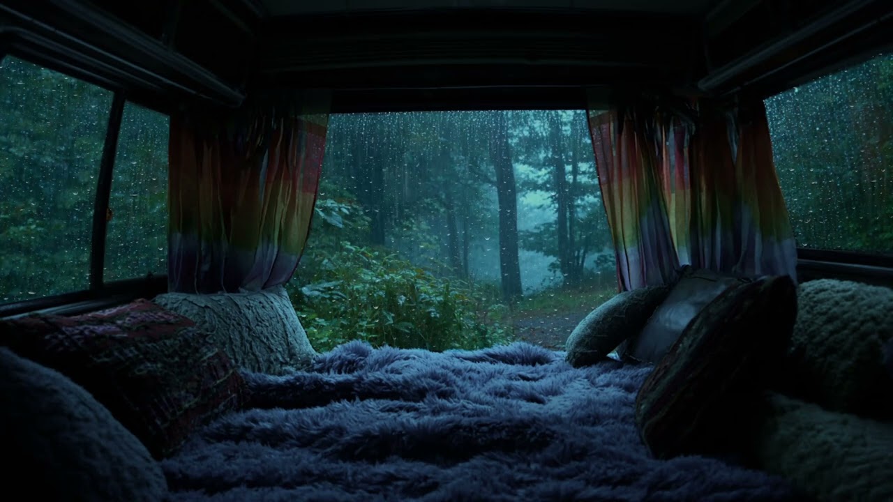 No Destination, Just Rain and Thunder Inside the Car | Long Night Storm Sounds 🌧️⚡