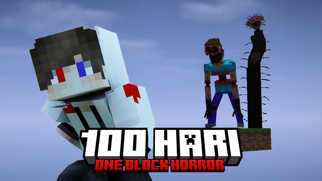 100 HARI DI ONE BLOCK HORROR MINECRAFT