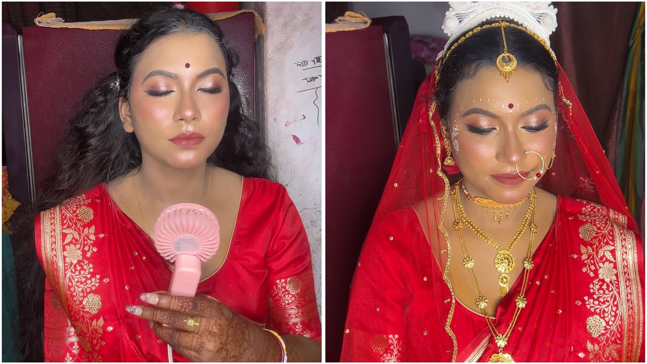 Bengali bridal makeup step by step tutorial|| বাঙালি সাধারণ কনের অসাধারণ সাজ 