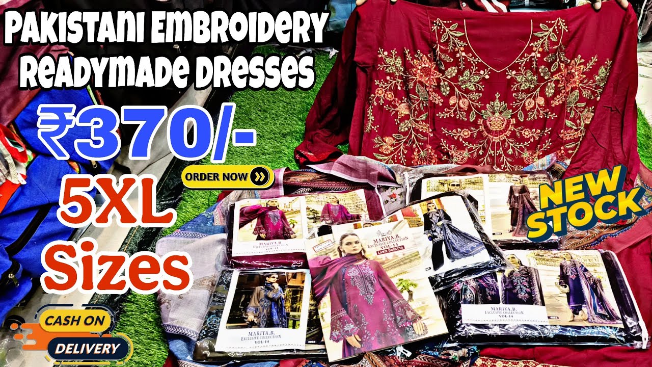 2026 RAMZAN SPECIAL Pakistani Embroidery Catalog Readymade Dresses 5XL Size ₹370/- Wholesale COD Avl