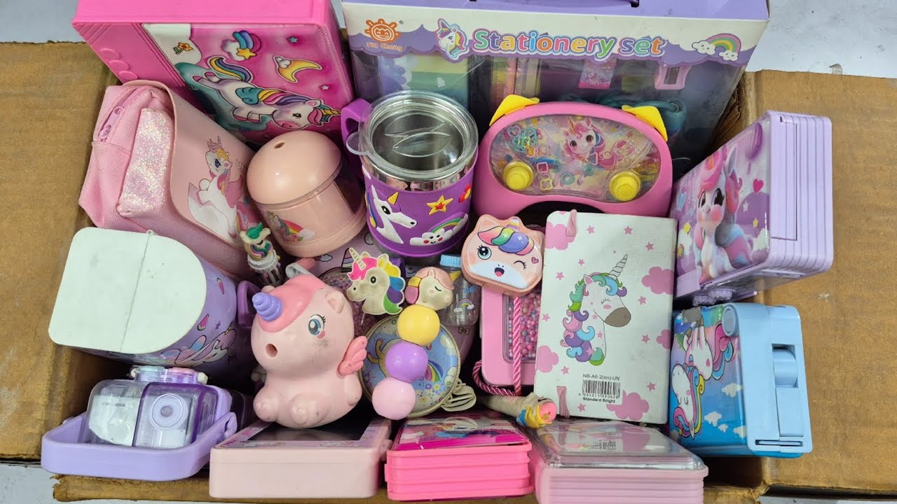 UNICORN Stationery collection🦄Geometry, Coloring kit, PencilBox, Pen, Sharpener, Diary, Pouch, Game