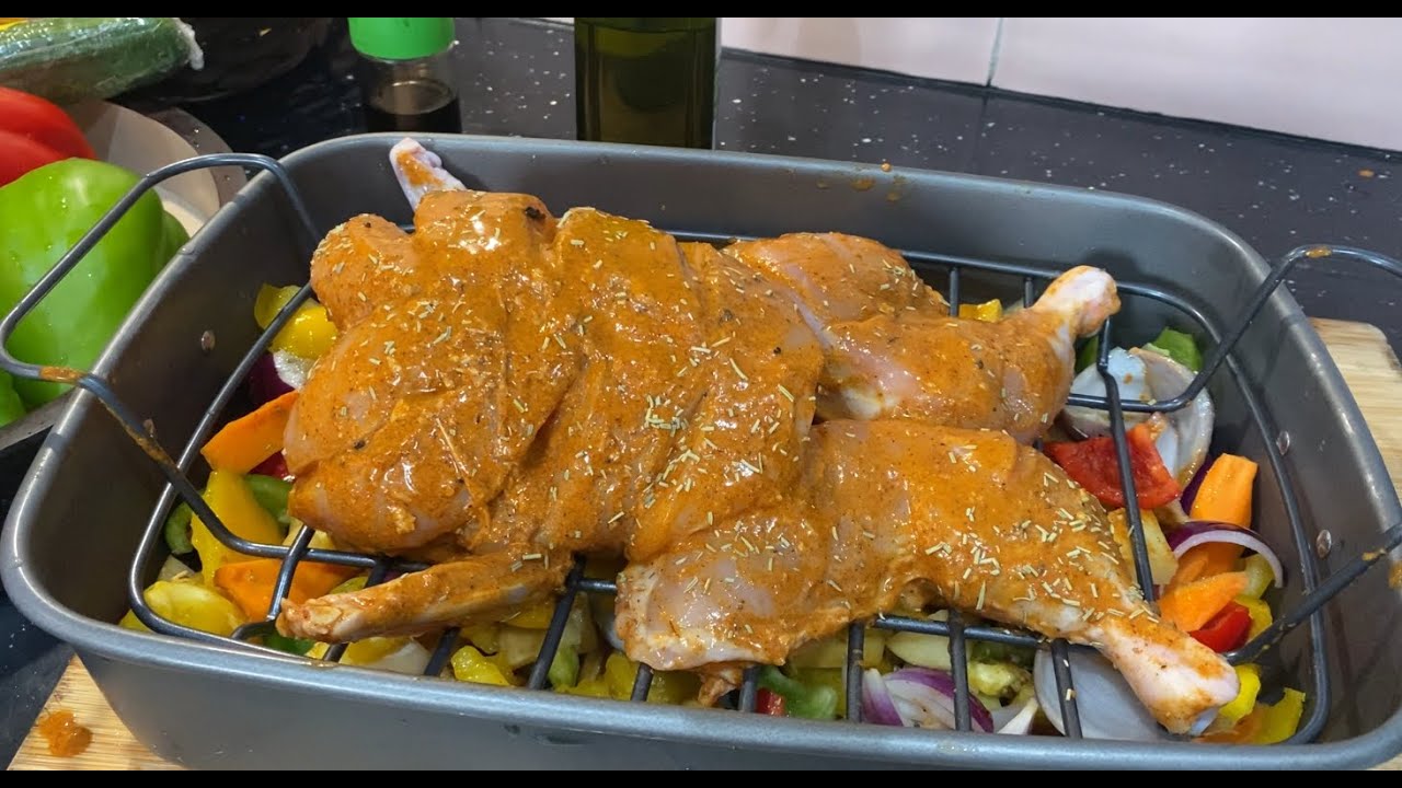 Chicken Roast with vegetable & butter rice very easy to make & only few ingredients