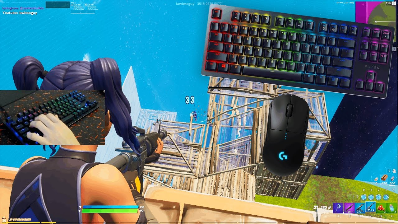 Razer Huntsman TE (Linear Optical Switch) ZoneWars Gameplay + Keyboard & Mouse Sounds ASMR 😍