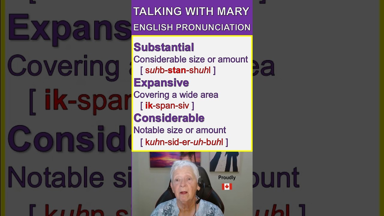 Careful English Pronunciation  Substantial Expansive Considerable #englishlanguage #esltips