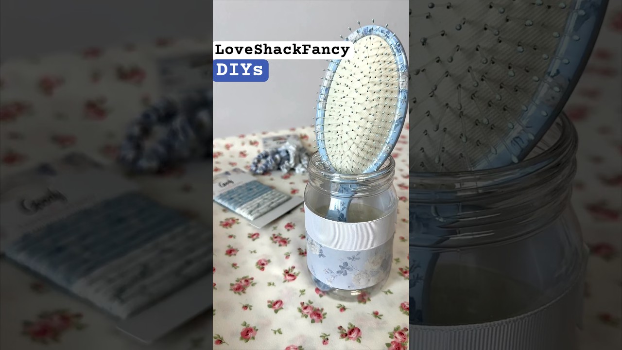 DIY 🎀 LoveShackFancy 🎀 hair brush holder #beautyhacks #diyhairstyle