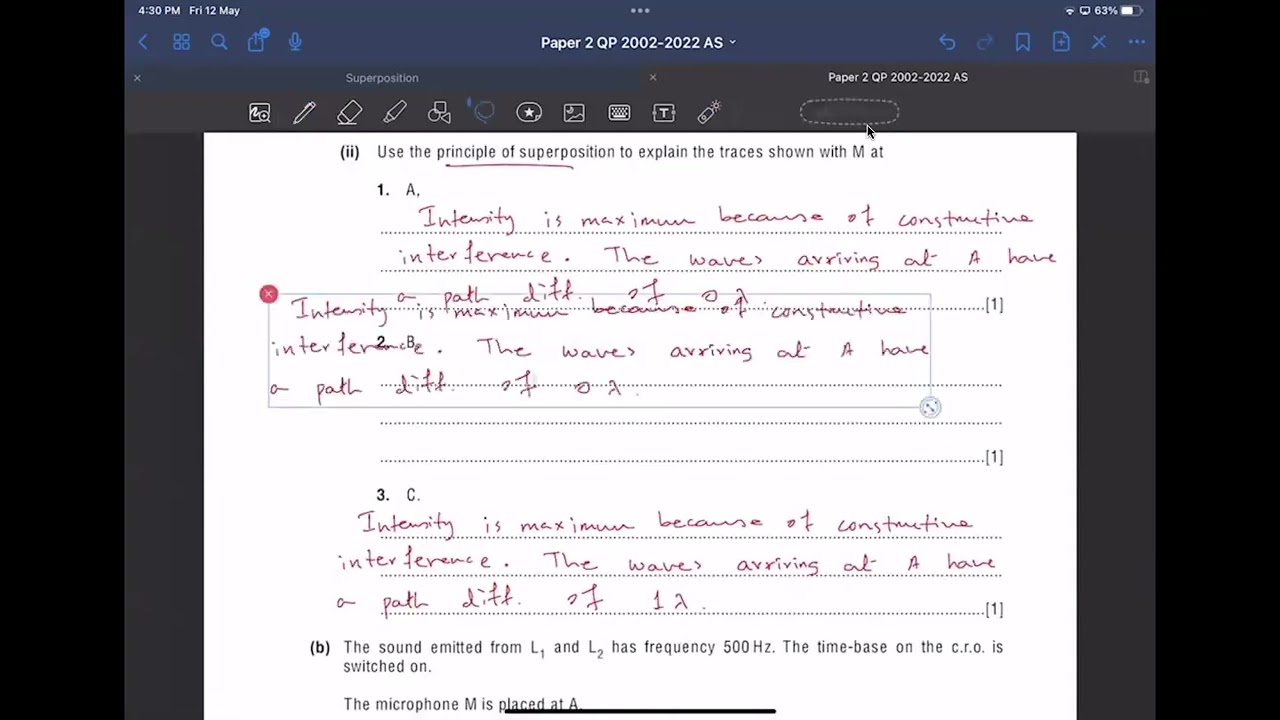 Waves and Superposition | Past papers | AS level Physics May/June 23 | Lecture 78
