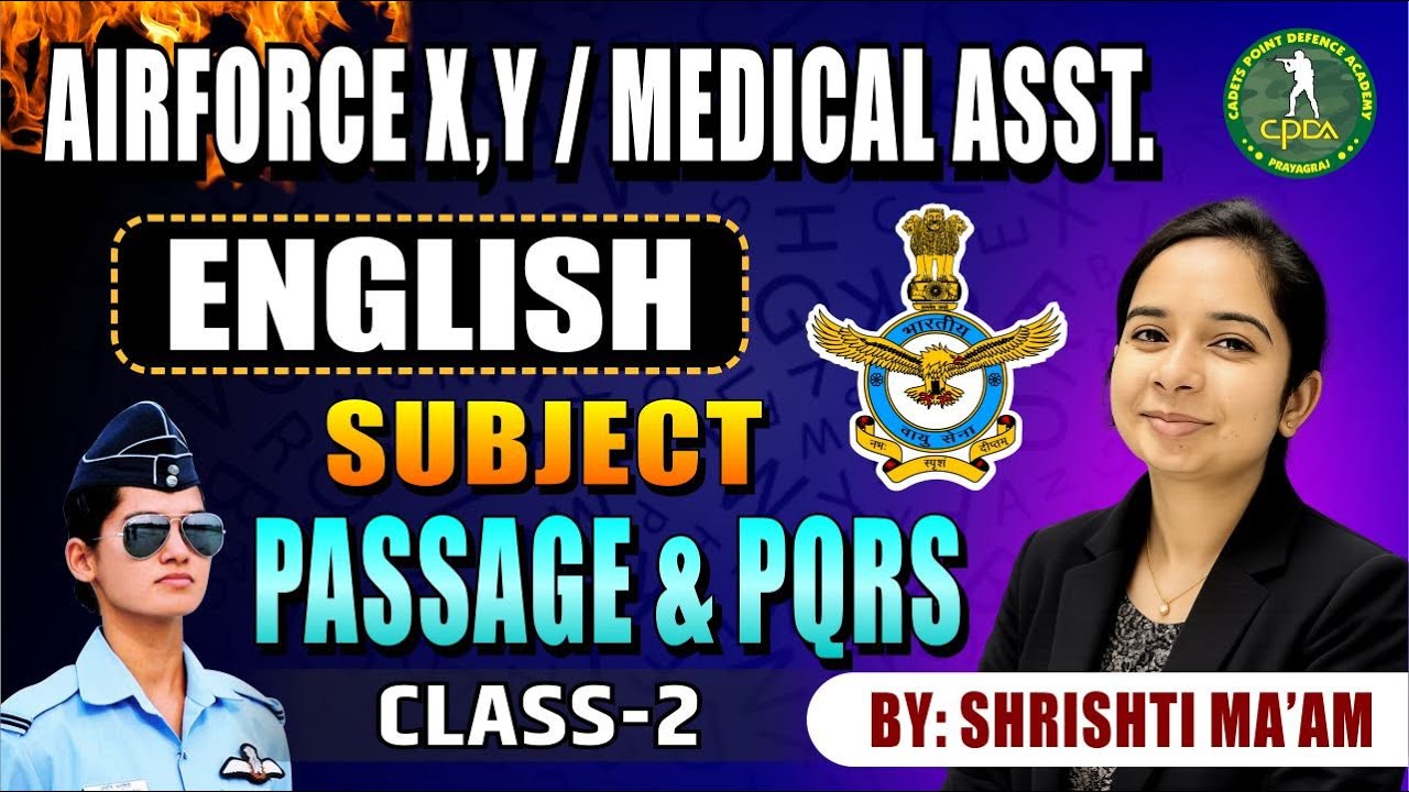 English for Airforce & Navy ✈️⚓ | Passage & PQRS Practice Set-2 | Shrishti Mam | CPDA