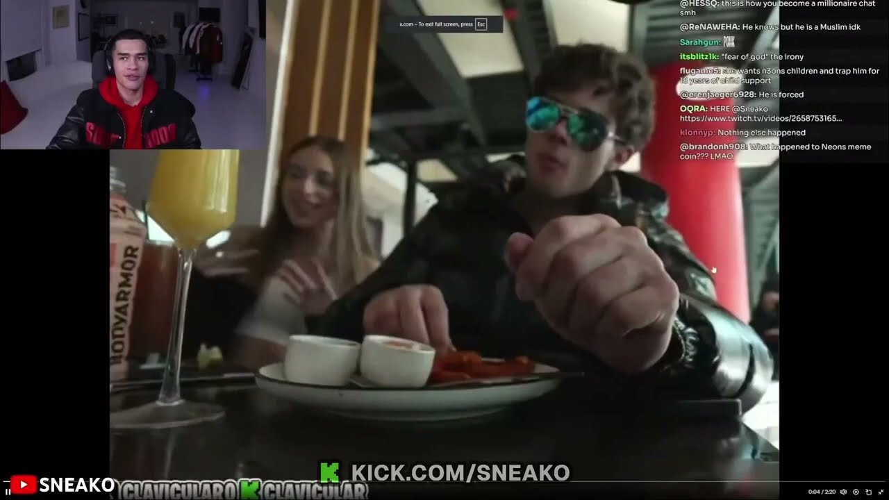 SNEAKO Reacts to Clavicular Getting into a Heated Argument with his Girlfriend on Stream