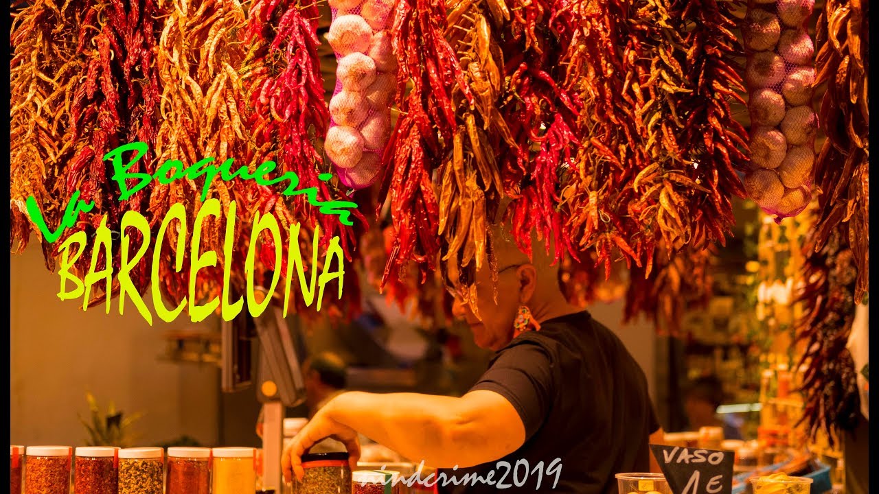 La Boqueria market (Barcelona 2019), walk through a colorful market