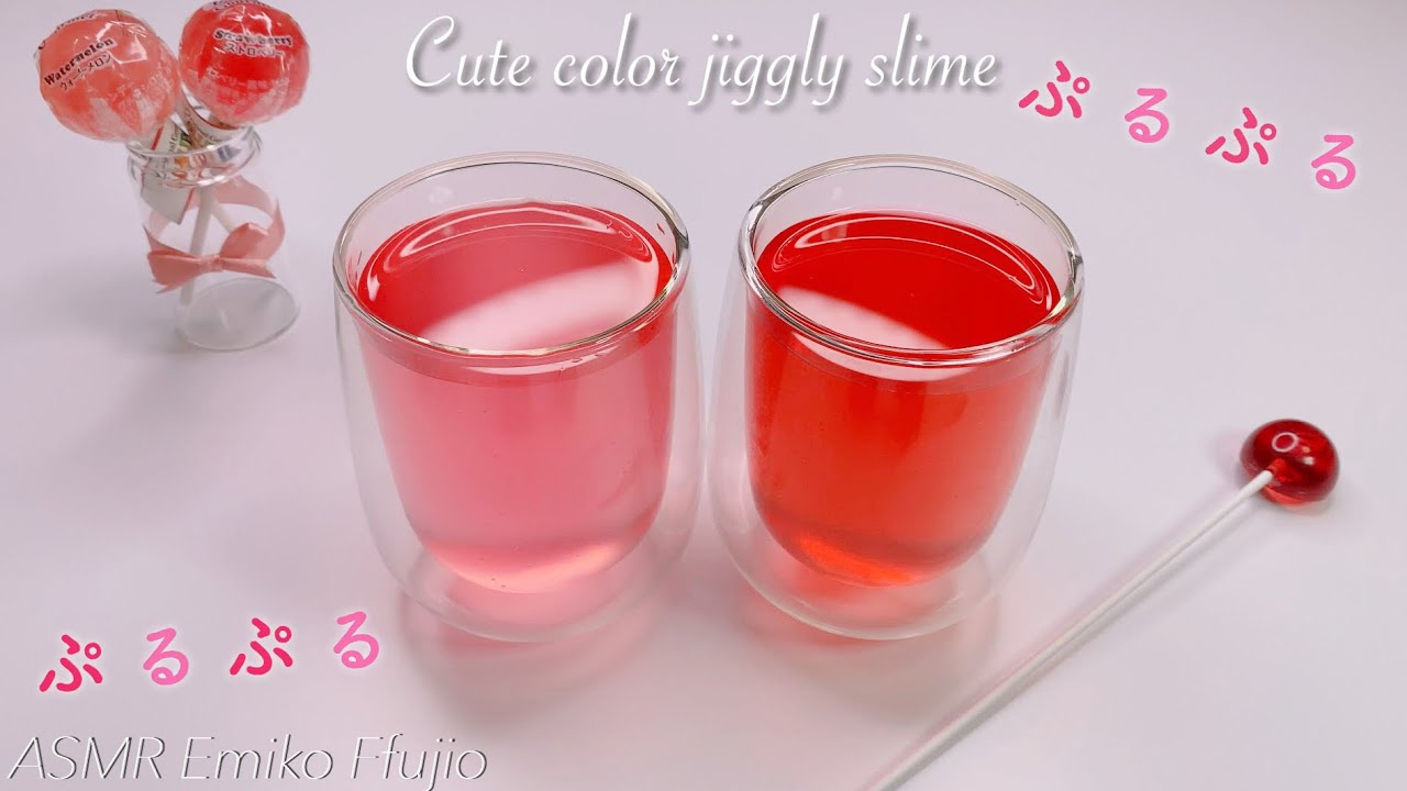 【ASMR】💗ぷるぷる２色のジグリースライム❤️【音フェチ】귀여운 색상 부르르 슬라임 Cute color jiggly slime