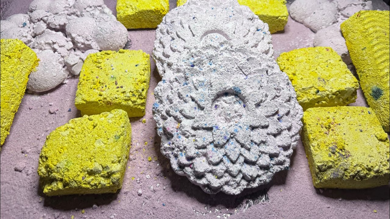 Yellow and White Gritty reforms | ASMR Gym Chalk Crush