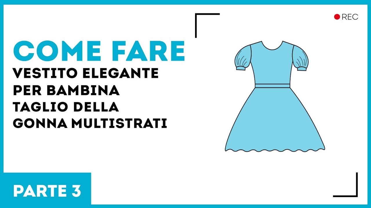 Come fare vestito elegante per bambina. Taglio della gonna multistrati. Parte 3