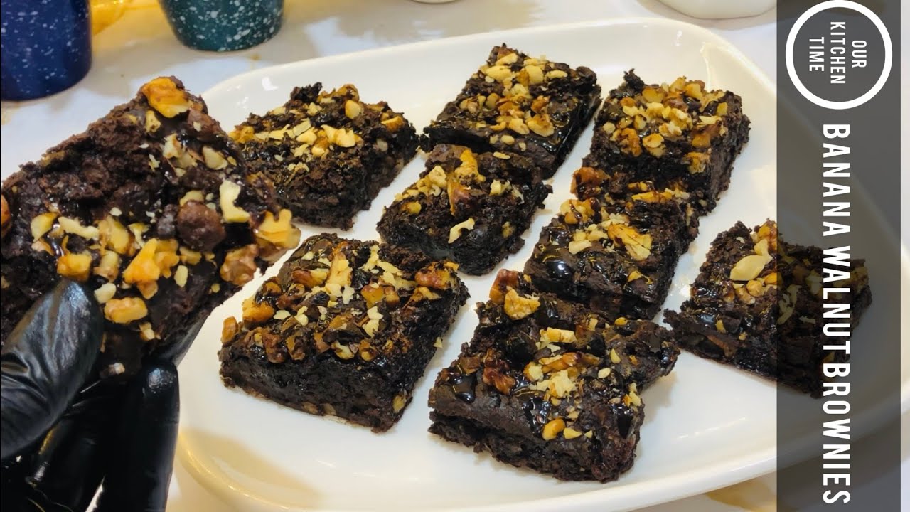 Banana Walnut Brownies | Easy Banana Walnut Brownies Recipe By Our Kitchen Time 