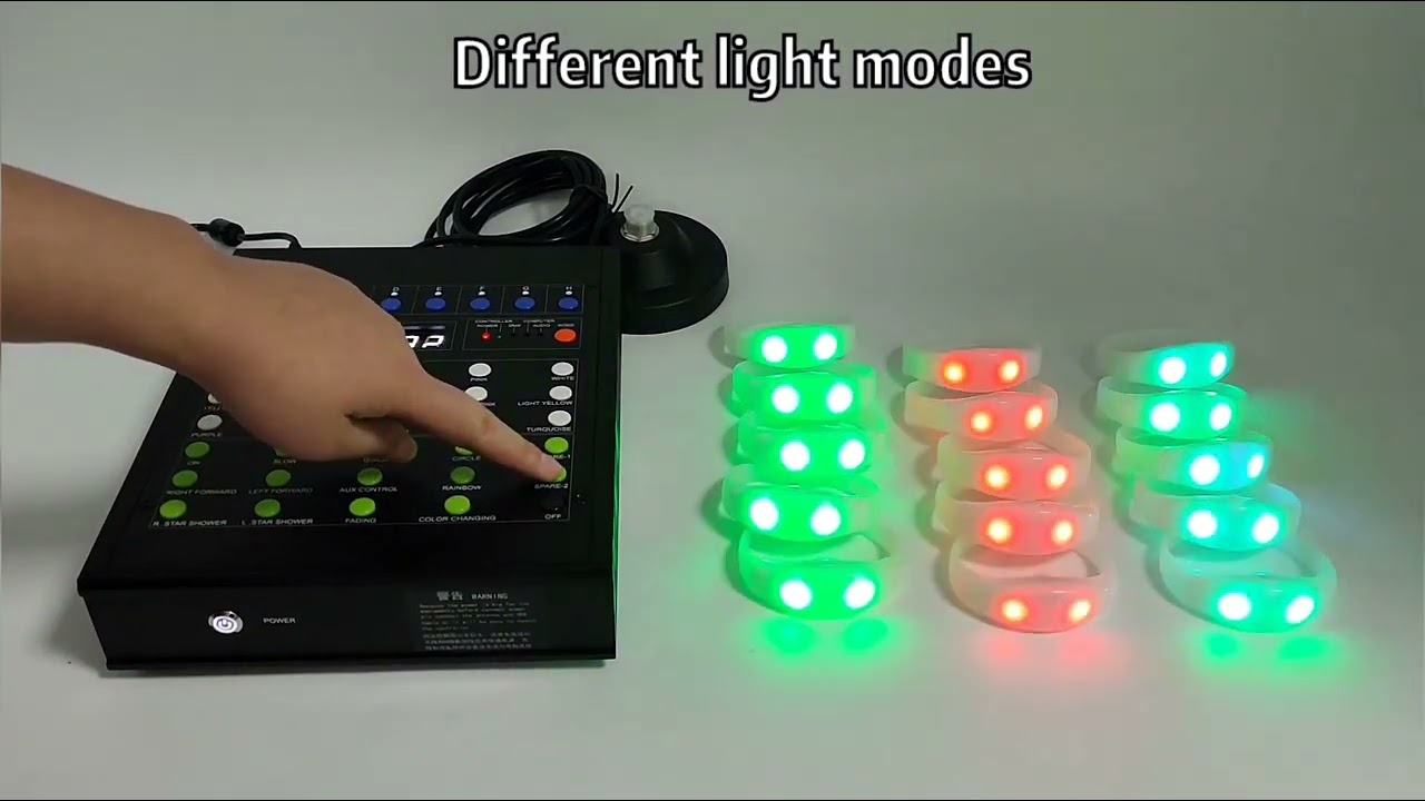 DMX Remote Controlled LED Bracelet Light Up Flashing Wristband