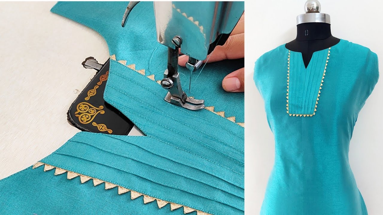 Pintucks और Gotta Patti के साथ बनाएं सबसे सुन्दर Neck डिज़ाइन | Neck Design with Pintucks