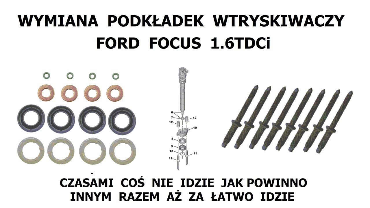 #Wymiana uszczelnień podkładek termicznych wtryskiwaczy Ford #Focus MK2 #1.6TDCi wtryski