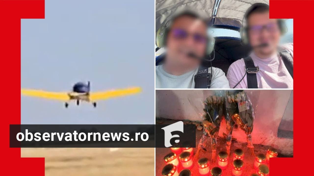 Ultima decolare a avionului prăbuşit în Arad, filmată. Altar de flori şi lumânări la locul tragediei