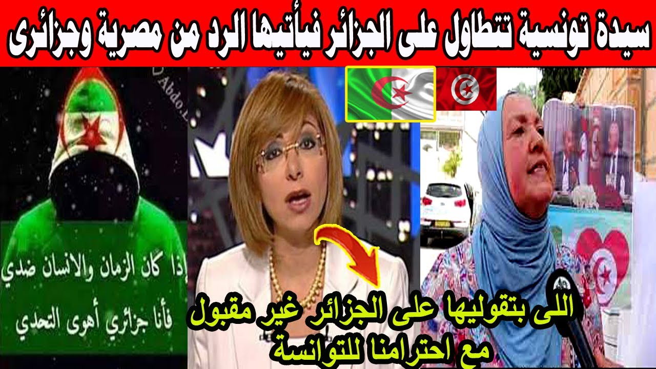 #شاهد سيدة تونسية تتطاول على الجزائر فيأتيها الرد من مصرية وجزائري