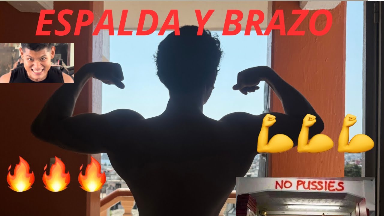 ENTRENO de ESPALDA Y BRAZO con los panas 🔥🔥