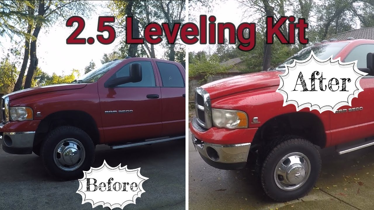 03 Dodge Ram 3500 Dually Leveling Kit Before and After