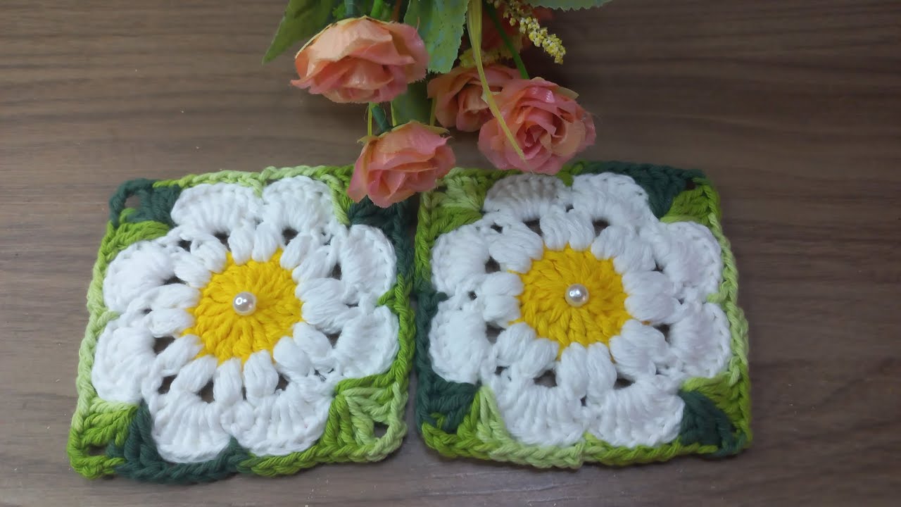 Flor rasteira de crochê simples e fácil