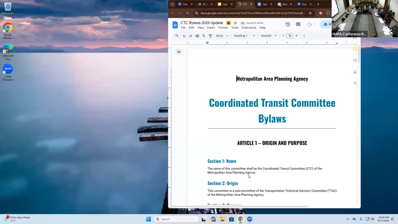 Coordinated Transit Committee: September 17, 2025