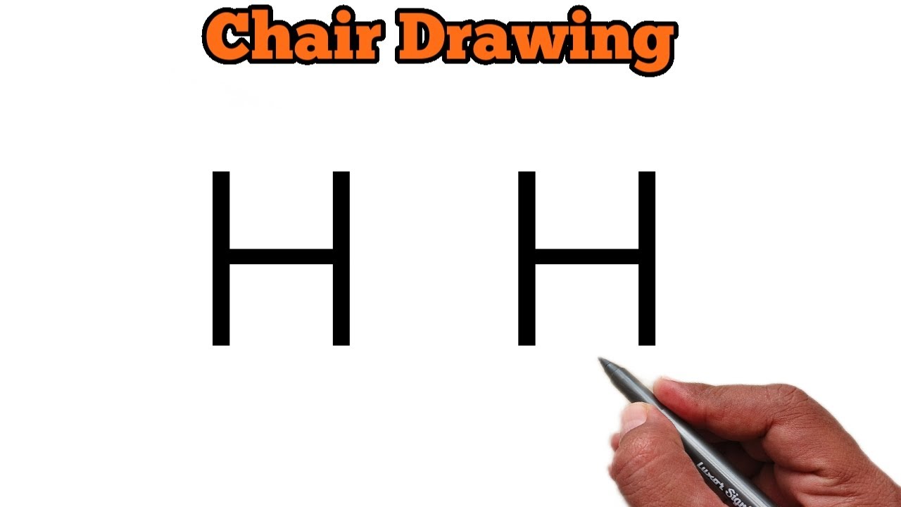 Chair Drawing From letter H H | letter drawing