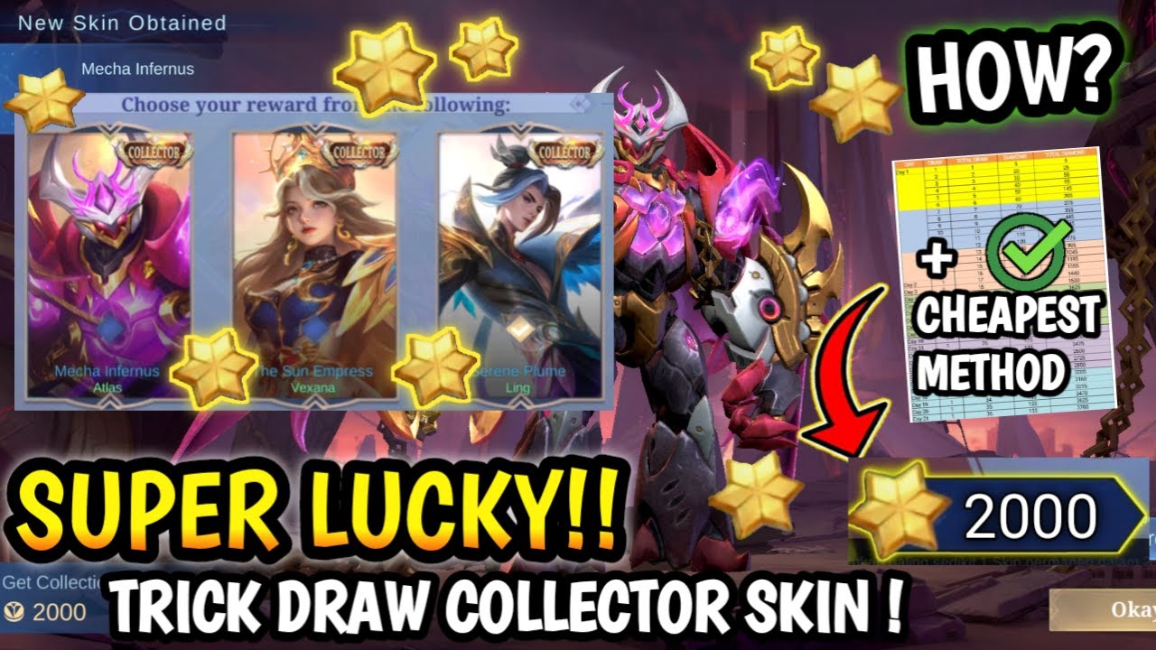 TRICK DRAW !! ATLAS 'MECHA INFERNUS' COLLECTOR SKIN | Tips & Cheapest Method (Must Watch) - MLBB