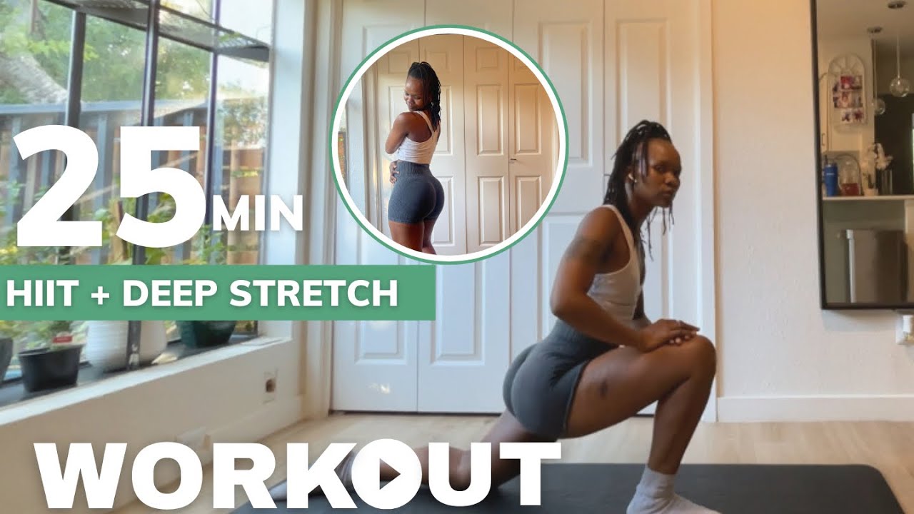 25-Min HIIT + Deep Stretch | Full Body Fat Burn & Flexibility Boost (No Equipment)