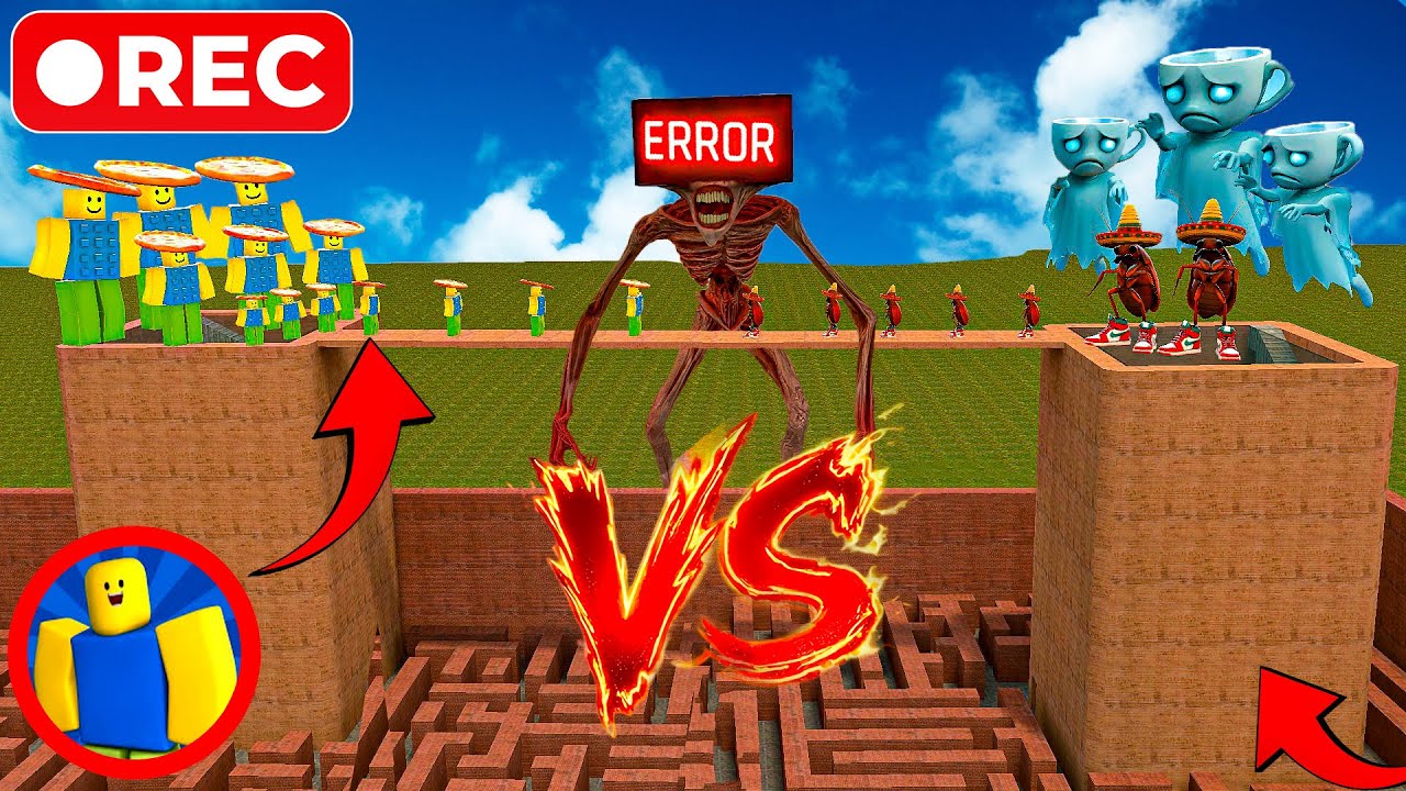ROBLOX PIZZAHEAD VS GHOST BALLERINA CAPPUCCINA VS  LA CUCARACHA on GIANT MAZE in Garry's Mod !!!